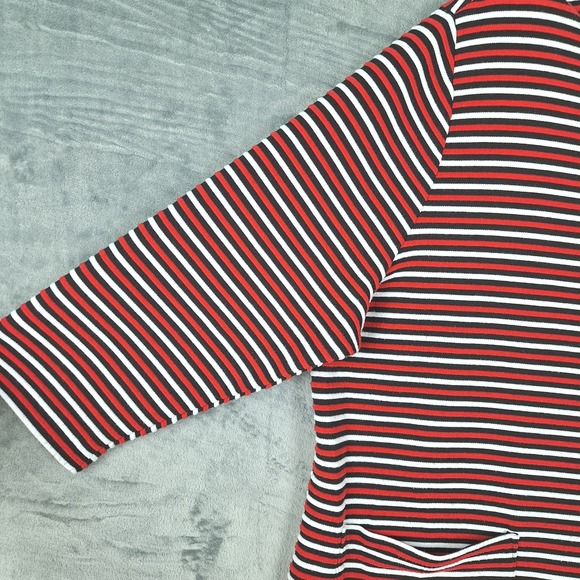 J Jill Top 2X Striped Boat Neck Preppy Nautical Fisherman Sailor Chic Casual - Picture 3 of 7